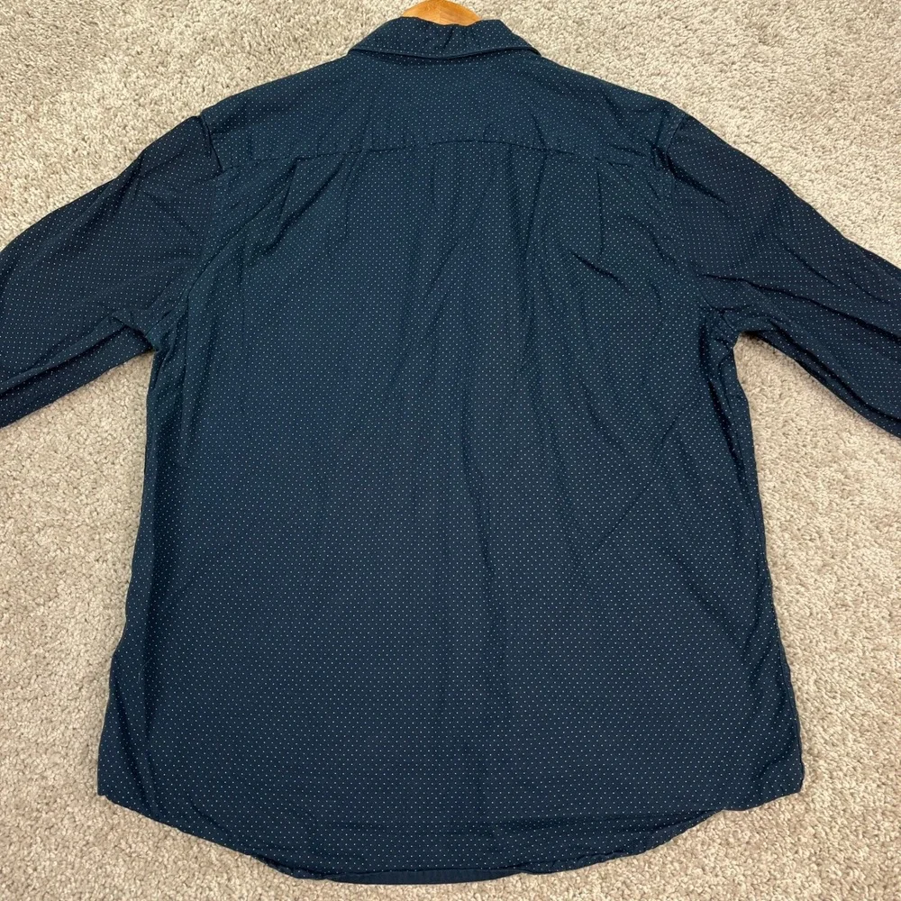 Denim & Flower Button Down Shirt Mens Large Blue Polka Dot Flip Cuff Ricky Singh - Picture 4 of 9